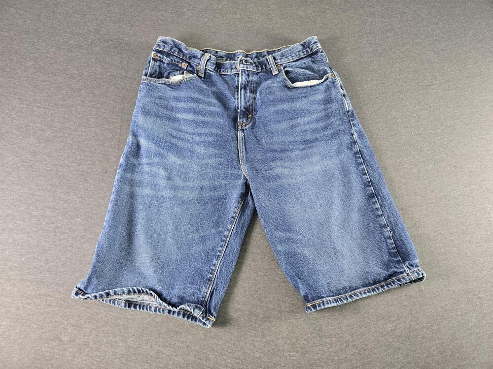 Levi's 569 Shorts Mens 32 Blue Medium Wash Denim Bermuda 5 Pocket Skate Y2K